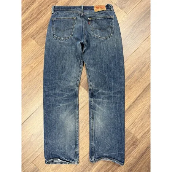 Levi's 501 Button Fly Jeans Mens 34x34 (32x30) - Picture 2 of 13